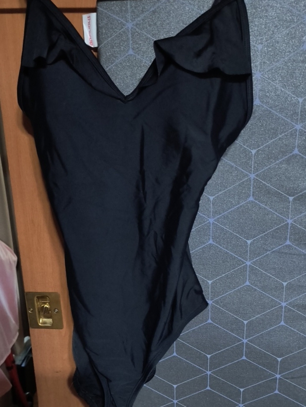 Speedo Black V-Neck One-Piece Bodysuit